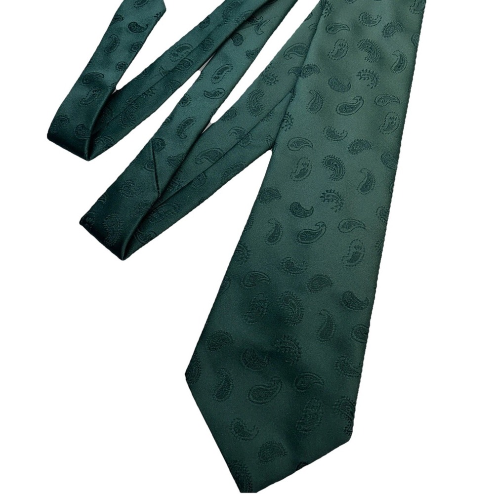 Emerald Green Tie Homecoming Prom Formal Wedding Wicked, Paisley Detail, 4 In W